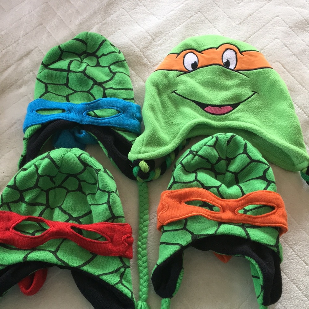 Ninja turtles knit hats